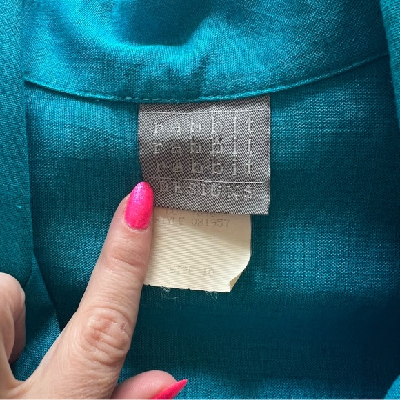 Vintage 80s bright blue linen blend women’s maxi dress SZ 10 - Picture 8 of 12